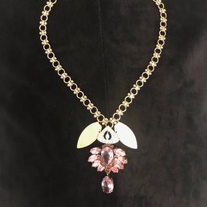 J Crew Pink Drop Statement Necklace